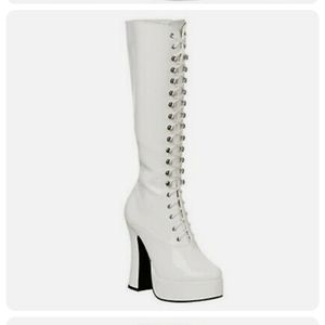 Pleaser ELECTRA-2020 Women's Knee Boot Lace up 5" Platform (Gogo) Boots.